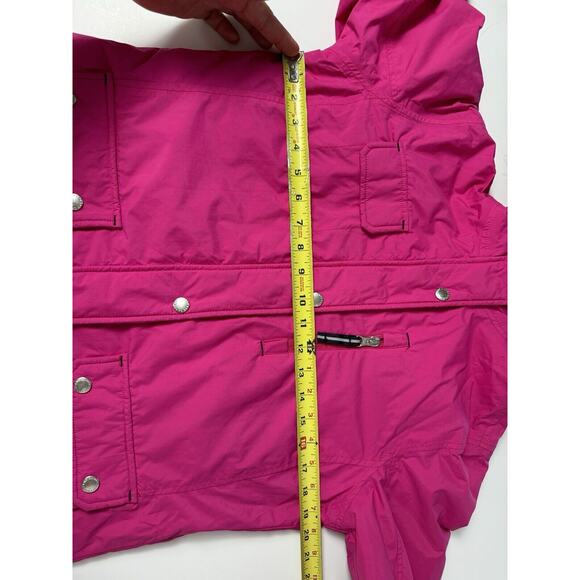 Lands' End Kids Grow-a-longs Jacket Coat L / 14 Pink Parka Fur Trimmed Hooded - Picture 10 of 11